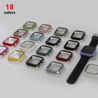 Glass+Watch Cover for Apple Watch Case 45mm 41mm 40mm 44mm 42mm 38mm Matte Bumper+Screen Protector for Iwatch 8 7 6 5 4 3 2 1 SE Screen Protectors