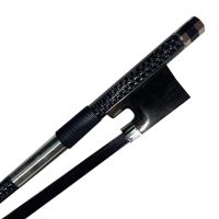 【YD】 4/4 Violin Bow Silk Braided Carbon Round Stick Ebony Frog Balanced black horse hair