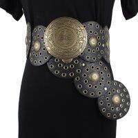 Y2K Hollow Belt Round Disc Belts Vintage Wide Belts for for Women