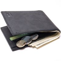 【CW】♕❂  New Men Leather Wallets Small Money Purses Design Price Top Thin Wallet with Coin Short