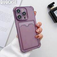 [HOT P] กล่องใส่บัตรกระเป๋าเงินโปร่งแสงสำหรับ iPhone 14 Pro Max 11 12 13 Mini 7 8 I Phone 14 Plus XS XR X ฝาครอบที่ใส่บัตรกันกระแทก