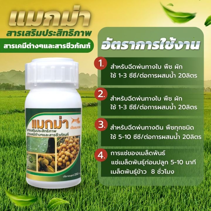 สารจับใบแมกม่า-250ซีซี-1ขวด-silicone-wetting-10-จับใบนำพาสารอาหารจากปุ๋ย-ฮอร์โมนพืช-สารป้องกันและกำจัดศัครูพืชให้แทรกซึมผ่านใบได้ดีขึ้น10เท่า