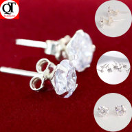 Bông tai bạc nữ trang sức Bạc Quang Thản, khuyên tai nụ đá chốt đeo sát tai gắn đá kim cương nhân tạo sáng chất liệu bạc thật không xi mạ, phong cách đơn giản, thích hợp đeo thời trang, làm quà tặng QTBT33 thumbnail