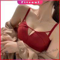 【Ready Stock】 ☌❍♨ C15 Female push up bra deep V lingerie without steel ring small chest gathered and anti-sagging adjustable bra
