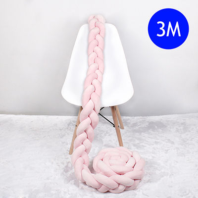 1M2M3M 4M Baby Bed Bumper Braid Knot Long Handmade Knotted Weaving Plush Baby Crib Protector Infant Knot Pillow Room Decor