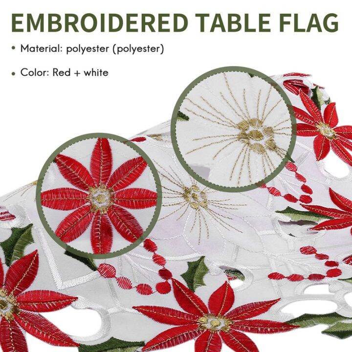 christmas-embroidered-table-runner-luxury-holly-poinsettia-table-runner-for-christmas-decorations-15-x-70-inch