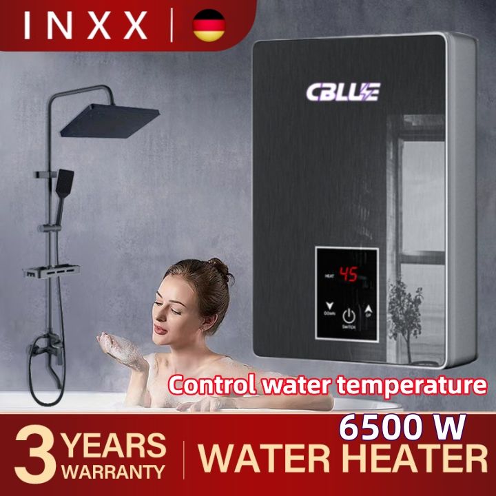 Speed Electric Water Heater 6500W 220V household instant shower set LED ...