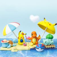 Anime Figure Charmanders Squirtles Slowpoke Psyduck Pokemon Holiday Series Action Figures Dolls Pokemons Anime Figure Toys Gifts