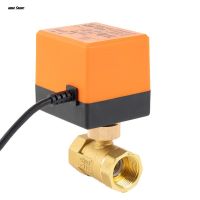 Dn15/dn20/dn25 motorizada elétrica 2-way bronze válvula de esfera dn20 ac 220v 2 maneira 3 fio-com cabo do atuador para o óleo da água do gás