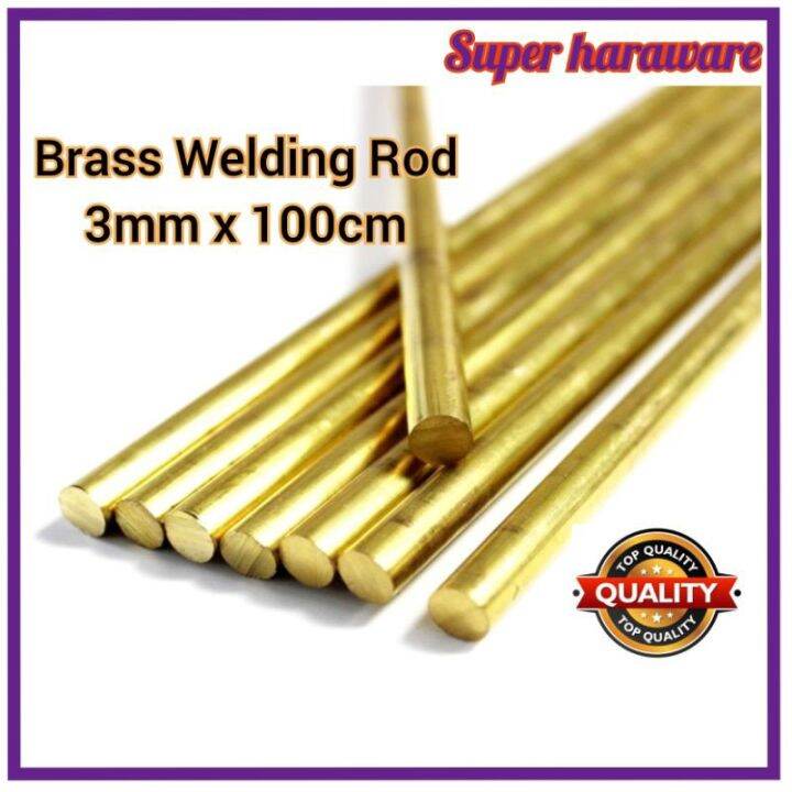 (1Batang)3MM X 100CM BRASS ROD/welding rod/3mm copper rod/3mm tembaga ...