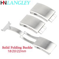 ❣◕ Solid 316L Stainless Steel Watch Band Folding Buckle 18mm 20mm 22mm Extended Double Push Butterfly Metal Watch Clasp Accessories