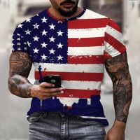 2022ฤดูร้อนใหม่เสื้อยืดผู้ชาย US Marine Corps Camouflage American Flag พิมพ์เสื้อยืดแขนสั้นขนาดใหญ่ Streetwear 6XL