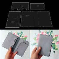 1 set of leather DIY card holder wallet pattern handmade leather passport protection clip acrylic template sewing tools