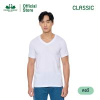 COD รุ่นClassic คอวี ห่านคู่ สีขาว เสื้อยืดผู้ชาย