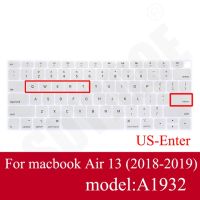 แป้นพิมพ์แล็ปท็อป A1932สไตล์13อากาศใหม่กันน้ำฟิล์มป้องกันสำหรับโน้ตบุ๊ก Macbook Air 13 Inch แผ่นครอบแป้นพิมพ์รุ่น U.S.