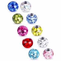 【YF】 1pcs 16g 14g Crystal Ferido Epoxy CZ Stone Ball Piercing Accessories for Earring Ear Stud Nose Tragus Navel Lip Ring 3mm-10mm