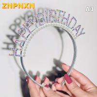 ZNPNXN แฟชั่นหวานวันเกิดสาวคาดศีรษะโลหะอัลลอย Rhinestone งานเลี้ยงวันเกิด