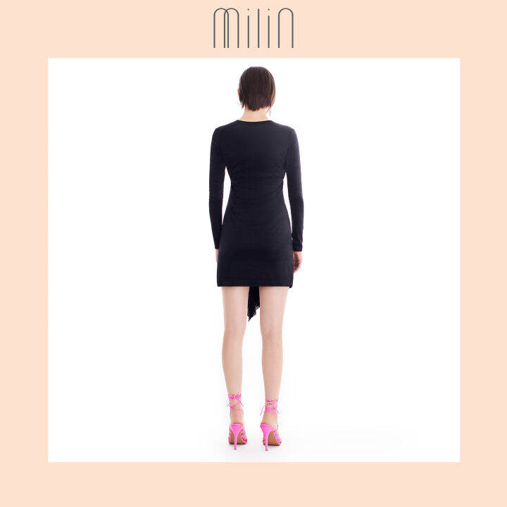 milin-long-sleeves-sweet-heart-ruched-mini-dress-เดรสสั้นแขนยาวดีเทลแต่งรูดช่วงอก-corylus-dress