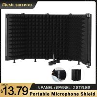 Microphone Isolation Shield Portable Tabletop Sound Absorbing Foam Reflection Filter Mic Soundproof Shield for Audio Recording Projector Mounts