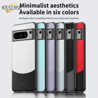 KISSCASE เคสโทรศัพท์ผิวเกล็ดน้ำแข็งหนังเรียบง่ายสุดหรูสำหรับ Google Pixel 8Pro พิกเซล8สีตัดกันธุรกิจบางฝาหลังปกป้องเลนส์ทุกส่วนกันกระแทกสำหรับ Google Pixel 7Pro 7A 7