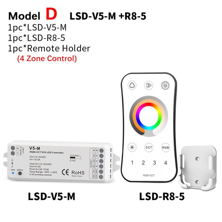 worth-buy-dc12-24v-15a-5ch-2-4g-rf-rgbct-การควบคุมความสว่างสีตัวควบคุมไฟ-led-สำหรับ5050-5630-rgbct-ไฟแถบไฟ-led