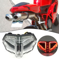 1ชิ้นสำหรับ Ducati 848 1098 1198 2007-2014รถจักรยานยนต์แบบบูรณาการ LED ด้านหลังไฟท้ายเบรกเปิดสัญญาณ12โวลต์สีเหลืองแสงสีแดง