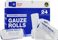 Gauze Care Gauze Rolls Pack of 24 – Premium Quality Lint and Latex-Free 4 inches x 4.1 Yards Conforming Stretch Bandages Designed for Effective Wound Care &amp; Comfort - Ideal for use as a Mummy wrap