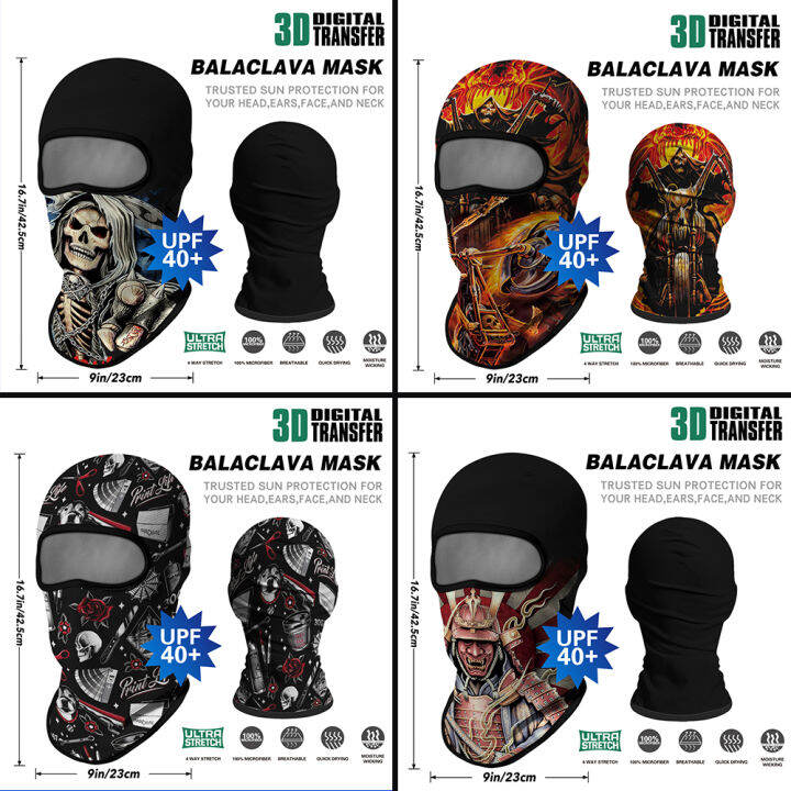 Outdoor Riding Sun Protection Headgear Hat Full Face Gini 3D Motorcycle Mask UV Protection