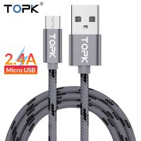 สายไมโคร Usb An09 Topk 2.4a โทรศัพท์มือถือไมโคร Usb สำหรับสาย Samsung ซิงค์เร็วสายเคเบิลข้อมูลสายชาร์จ Andriod