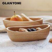 Boat Shape Serving Bowl for Fruits or Salad Natural Solid Oval Wooden Bowl