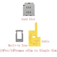 Wylie ESim To Dual Card Flex Calbsinglee สำหรับ iPhone 14 Pro Max Plus ESim To Single ซิมช่องเสียบบัตรถาดไม่มีส่วนแยก