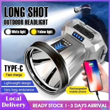 Headlamp led work headlight flashlight charging white/yellow light fishing  outdoor waterproof