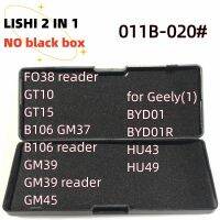 ไม่มีกล่องดำ LiShi 2 In 1เครื่องอ่าน FO38 GT10 GT15 B106 GM37 HU49 BYD01 BYD01R HU43สำหรับ Geely ช่างทำกุญแจเครื่องมือ Lishi