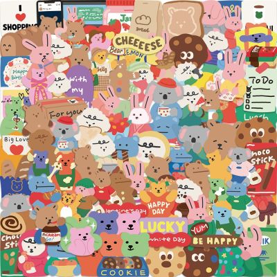 【LZ】 100pcs Cute Korean Bear Stickers Vinyl Waterproof Stickers for Kids Toy Decals for Loptop Water Bottles Skateboard Phone