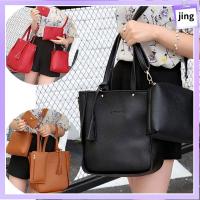 JING 4Pcs/set หนังพียู กระเป๋า Crossbody ลำลองแบบสบายๆ ความจุสูงมาก ชุดกระเป๋าผู้หญิง แฟชั่นสำหรับผู้หญิง แบบพกพาได้ กระเป๋าสตางค์กระเป๋าเงิน ผู้หญิงผู้หญิงผู้หญิง