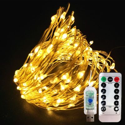 2 20M Fairy USB String Lights 8Modes Garden Lamp Decorations for Home Holiday Lighting Christmas Garland Dormitory Outdoor Decor