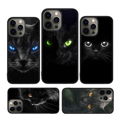 （shine electron）เคสครอบโทรศัพท์ดวงตาแมวดำสำหรับ iPhone 14 5 6S 7 8 Plus X XS XR 11 12 13 Pro Max Samsung Galaxy S21 S22 S23อัลตร้า