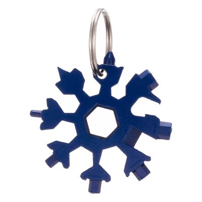 18-In-1 Snowflake Multi-เครื่องมือโลหะขวดแบบพกพาเปิดแบนไขควง Allen ประแจหกเหลี่ยมพร้อม Key Ring