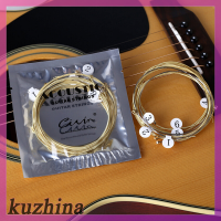 [kuzhina] 6ชิ้น/เซ็ต Universal Acoustic Guitar String ทองเหลืองหกเหลี่ยม STEEL Core Strings สำหรับ