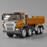 A1:50 Scale Diecast โลหะรถก่อสร้างของเล่น Heavy Duty Dump Truck Tipper Miniature CollectionM