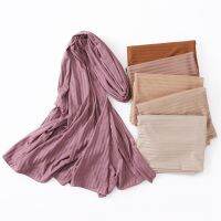 【YF】 Plain Premium Jersey Hijab Muslim Long Shawl Soft Stretch Headscarf Turban Head Wrap Tie For Women Full Coverage 68.89  x 27.55