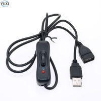 YuXi USB cable New 1M USB 2.0 A Male to A Female Extension Extender Black White Cable with Switch with light Cable