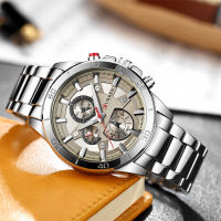 CURREN Mens Watches Stainless Steel Top Band Luxury Sports Watch For Men Analog Quartz Wristwatch Relogio Masculino Waterproof