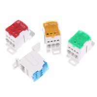 Single Pole Junction Box Electric Wire Connector UKK80A Terminal Block Many Out Din Rail Distribution Box Universal