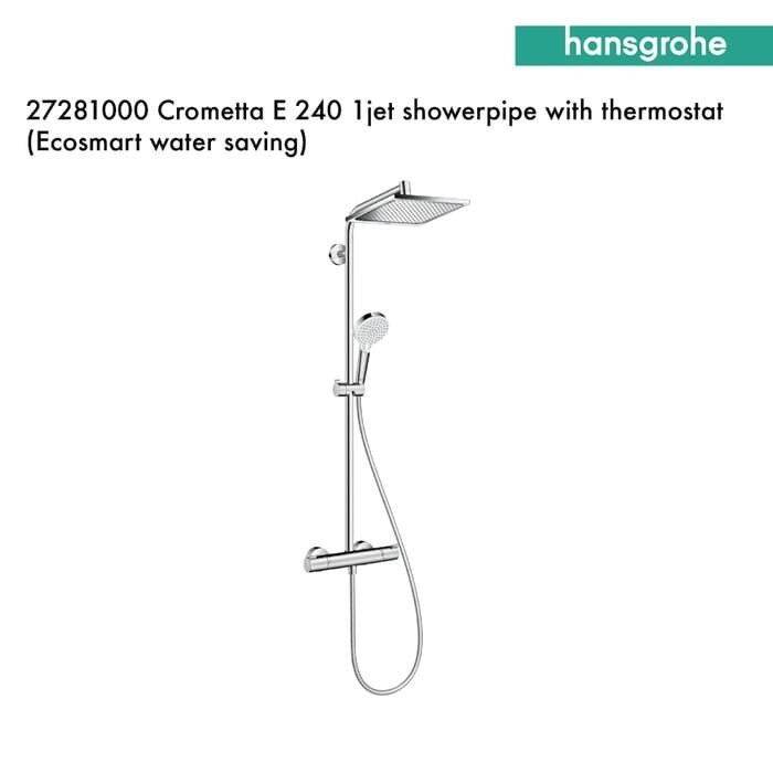 Hansgrohe Crometta E 240 1jet Showerpipe with Thermostat 27281000 Lazada Indonesia