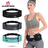 ┅ QUESHARK Women Men Adjustable Waterproof Running Waist Bag With Water Bottle Sports Cycling Camping Hiking Gym Phone Pouch