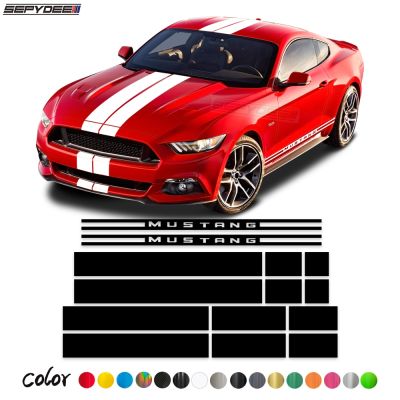 Car Styling Hood Bonnet Roof Side Stripes Sticker Body Kits Vinyl Film Decals For Ford Mustang Shelby GT500 GT350 Accessories