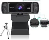 NexiGo 1080P 60FPS Webcam with Software Control and Microphone, AutoFocus, w/Privacy Cover and Tripod, N680P Pro Computer Web Camera for Skype Zoom Teams, Mac PC Laptop Desktop