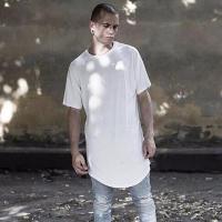 Cotton Fashion extended long line mens t-shirt streetwear hip hop t-shirt Punk short sleeve tops Loose Casual tshirt TX145 RC