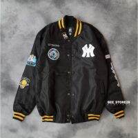 ✚♨ Varsity YANKEES ชุดเย็บปักถักร้อย LUYIBAIDUN เต็มรูปแบบ พรีเมี่ยม สีดํา